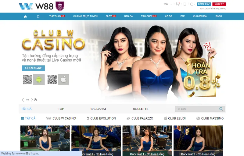Truy cập link chuẩn của W88 tham gia live casino